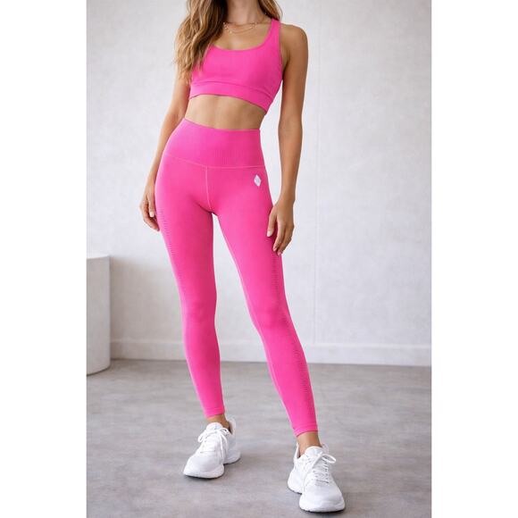FP Movement Free People Bright Pink High-Rise Yoga Leggings Size M/L NWT - Picture 1 of 7